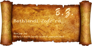 Bethlendi Zoárd névjegykártya